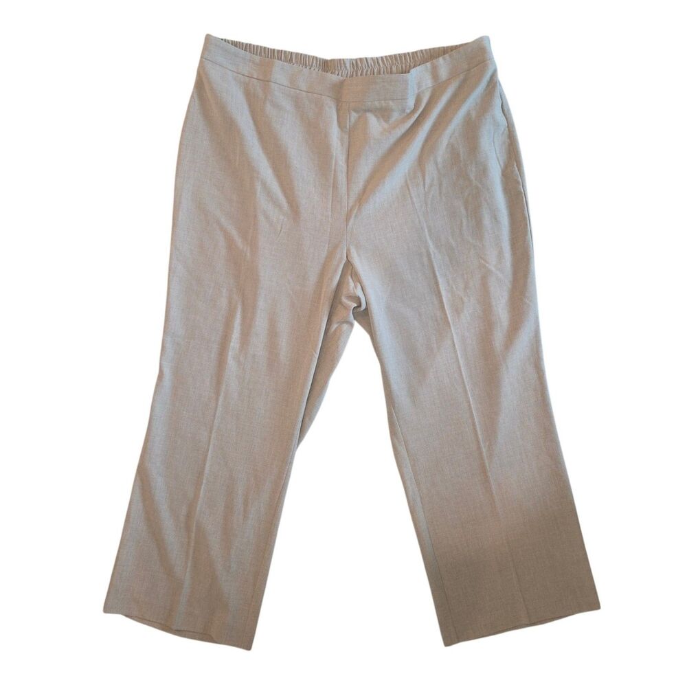Catherines Refined Pull On Pants 2XWP 22 24 WP Taupe Beige Elastic Waist Stretch